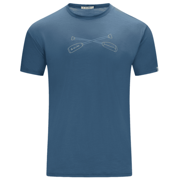 Tričko krátky rukáv Aclima LightWool 140 Tee Oars Men Blue Fusion