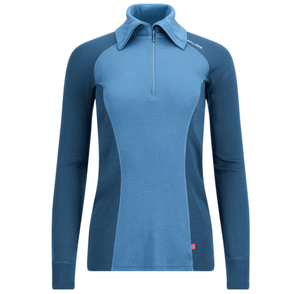 Tričko dlhý rukáv Aclima WarmWool Polo Women Blue Fusion/Midnight Navy