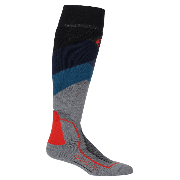 Podkolienky Icebreaker Ski + Medium OTC Glades Men Twister HTHR/Fathom HTHR/CHILI RED