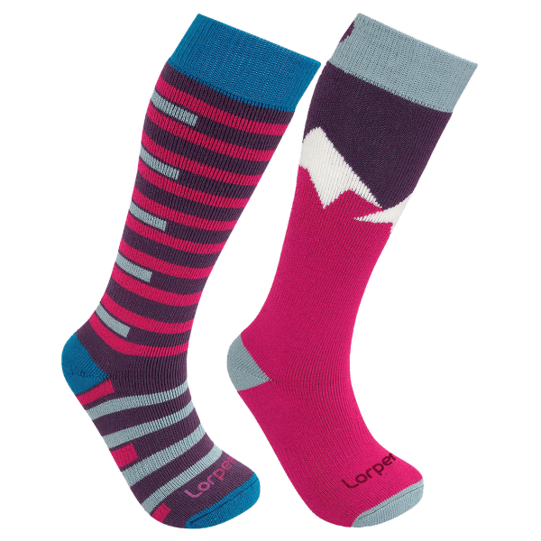 Podkolienky Lorpen Merino Kids Ski 2 Pack - S2KNN PINK/BLUE