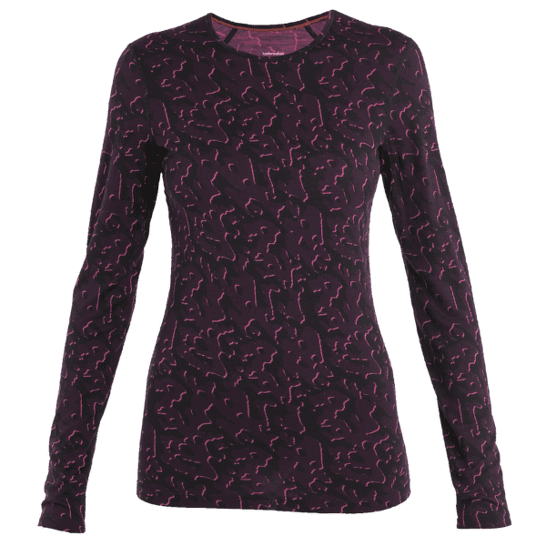 Tričko dlhý rukáv Icebreaker Merino 200 Oasis LS Crewe Macro Camo Women TEMPO/BLACK/NIGHTSHAD/AOP