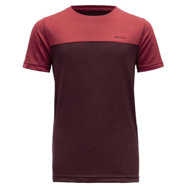 Tričko krátky rukáv Devold Norang Merino Tee JR 744B PORT/BEAUTY