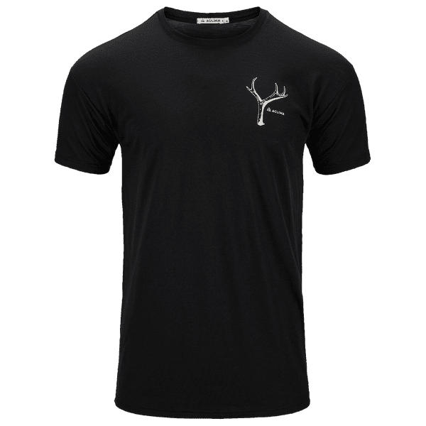 Tričko krátky rukáv Aclima LightWool Tee Print Horn Men Jet Black