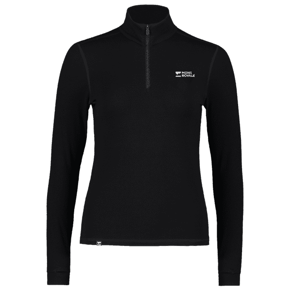 Tričko dlhý rukáv Mons Royale Cascade Merino Flex 1/4 Zip Long Sleeve Women Black