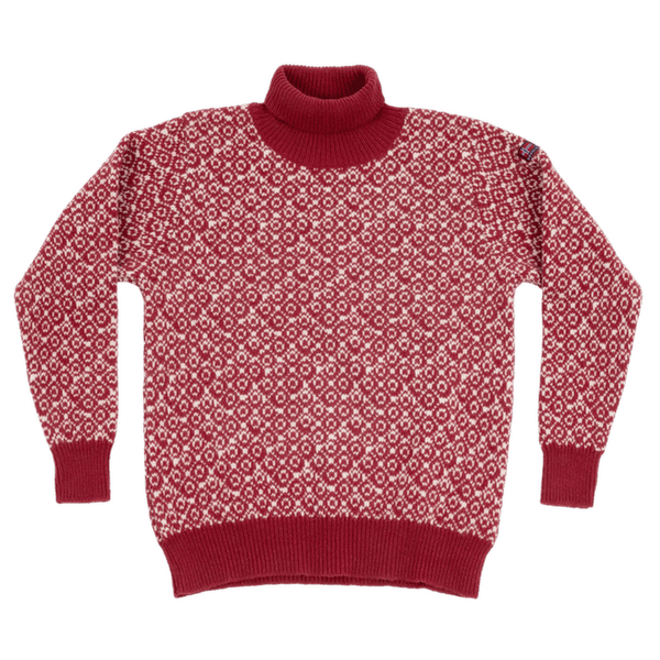 Sveter Devold Svalbard Refined High Neck 207A HINDBERRY/OFFWHITE