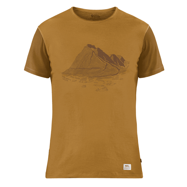 Tričko krátky rukáv Fjällräven Keb Wool T-shirt Print Men Acorn-Chestnut
