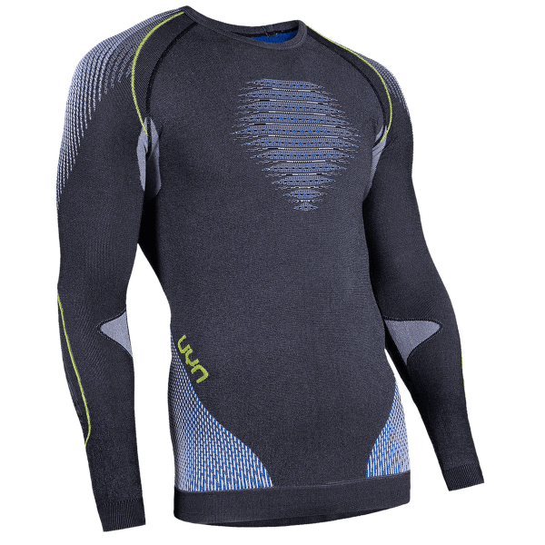 Tričko dlhý rukáv UYN Evolutyon UW Shirt Melange Men Anthracite melange/Blue/Yellow Shiny