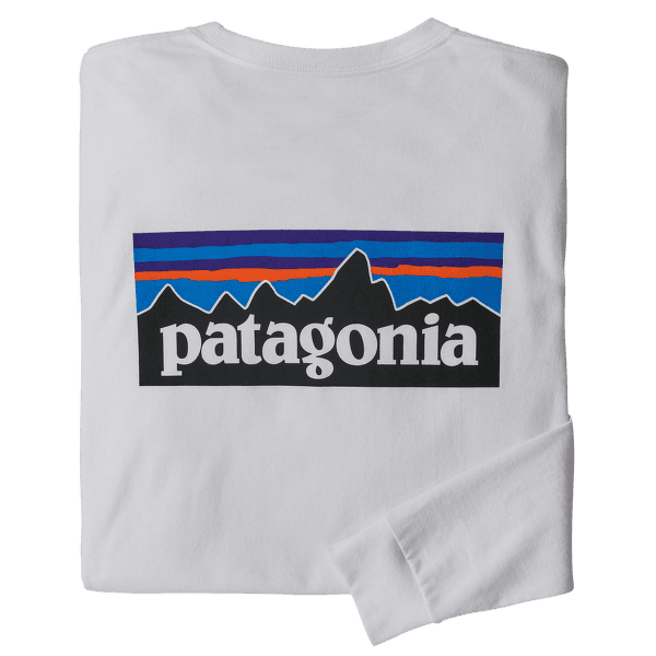 Tričko dlhý rukáv Patagonia Long-Sleeved P-6 Logo Responsibili-Tee Men White