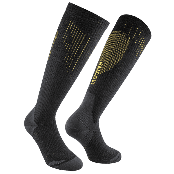 Podkolienky La Sportiva WOOL TECH SOCKS Black/Yellow