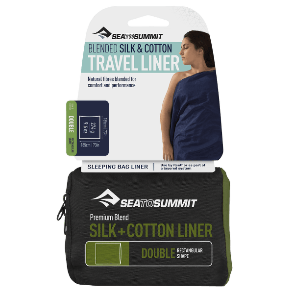 Vložka do spacáku Sea to Summit Silk Cotton Travel Liner Double Navy Blue (NB)