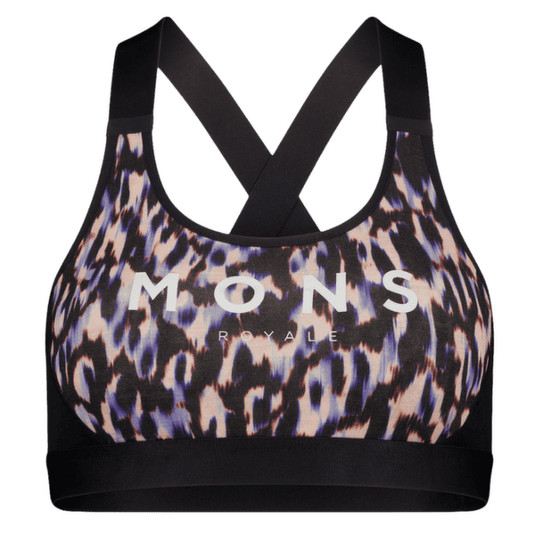 Podprsenka Mons Royale Stela X-Back Bra Women Rock Leopard/Black