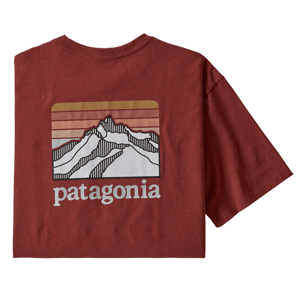 Tričko krátky rukáv Patagonia Line Logo Ridge Pocket Responsibili Tee Men Barn Red