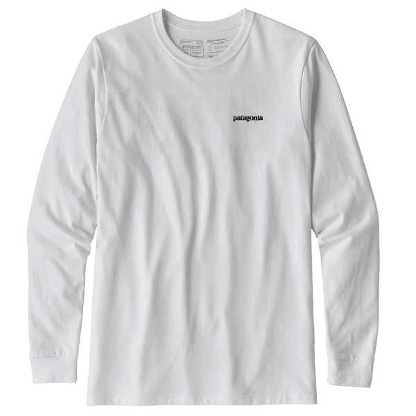 Tričko dlhý rukáv Patagonia P-6 Logo Responsibili-Tee LS Men White