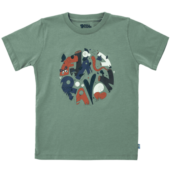 Tričko krátky rukáv Fjällräven Kids Forest Findings T-shirt Patina Green