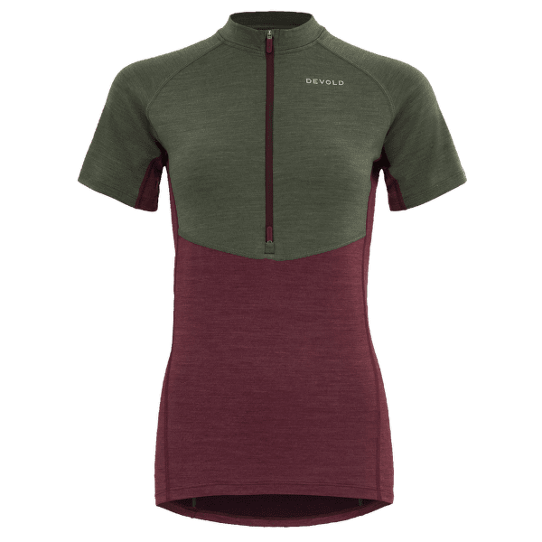 Tričko krátky rukáv Devold Standal Merino Tee Zip Neck Women 740A Beetroot
