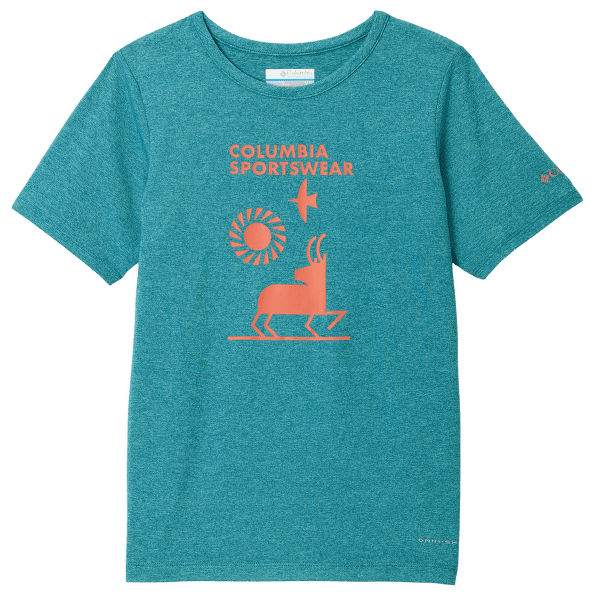 Tričko krátky rukáv Columbia Tech Trail™ Short Sleeve Graphic Shirt River Blue Heather, Explore Outdoors 364