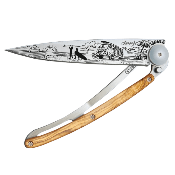 Nôž Deejo Tattoo Van life olive wood