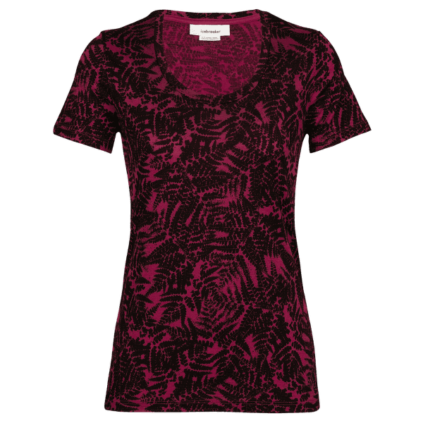 Tričko krátky rukáv Icebreaker Tech Lite II SS Scoop Tee Native Ferns Women CHERRY/AOP