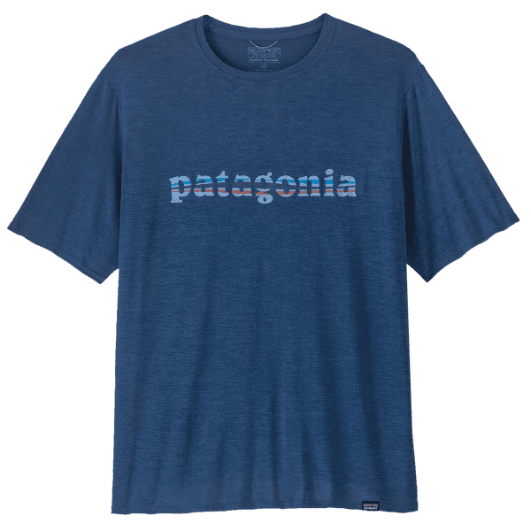 Tričko krátky rukáv Patagonia Cap Cool Daily Graphic Shirt Men 73 Text Logo: Clement Blue X-Dye