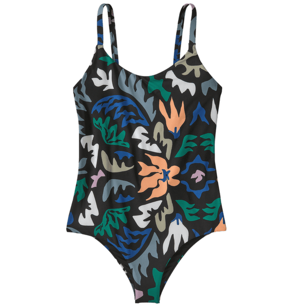 Plavky Patagonia Sunny Tide 1pc Swimsuit Women Kaleido Bloom: Black