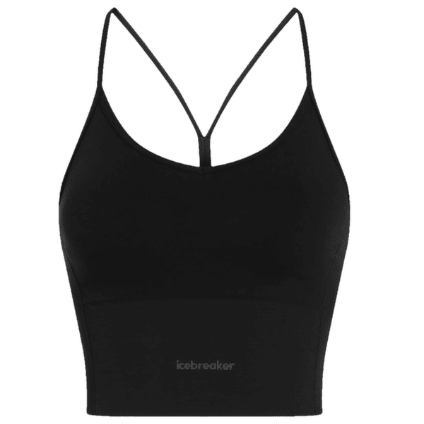 Podprsenka Icebreaker Merino Blend 260 Seamless Rib Strappy Tank Women BLACK