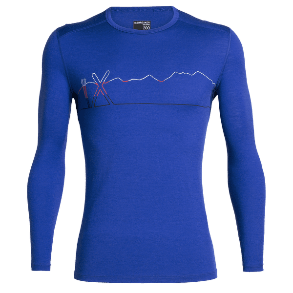 Tričko dlhý rukáv Icebreaker Oasis LS Crewe Single Line Ski Men SURF