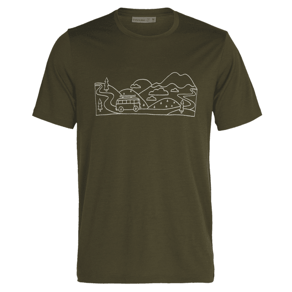 Tričko krátky rukáv Icebreaker Tech Lite II SS Tee Combi Ski Trip Men LODEN