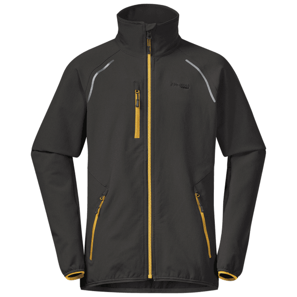 Bunda Bergans sjoa lt softshell youth jacket Solid Charcoal/Light Golden Yellow