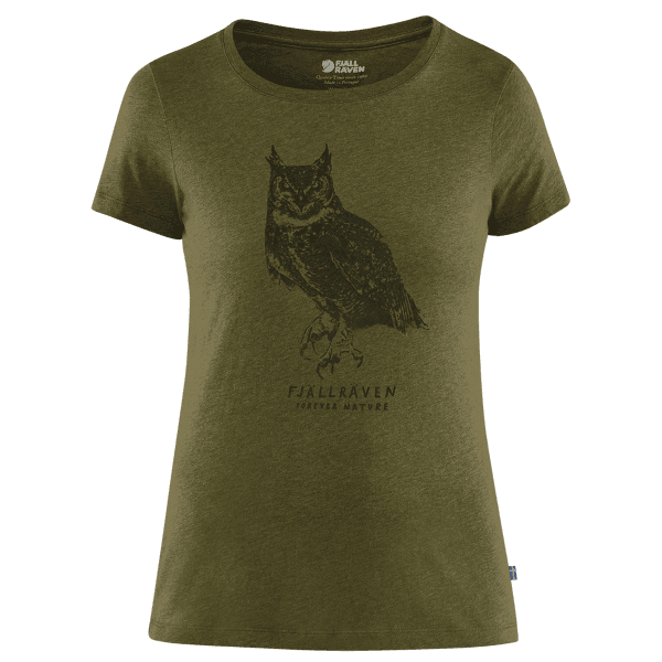 Tričko krátky rukáv Fjällräven Owl Print T-Shirt Women Green