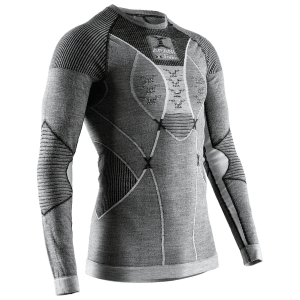 Tričko dlhý rukáv X-Bionic APANI® 4.0 Merino Shirt Round Neck Men Black/Grey/White