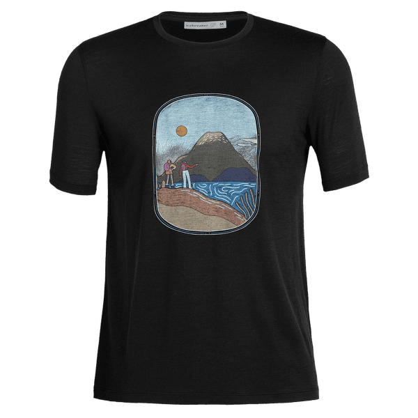 Tričko krátky rukáv Icebreaker Tech Lite II SS Tee Herd Path Men Black