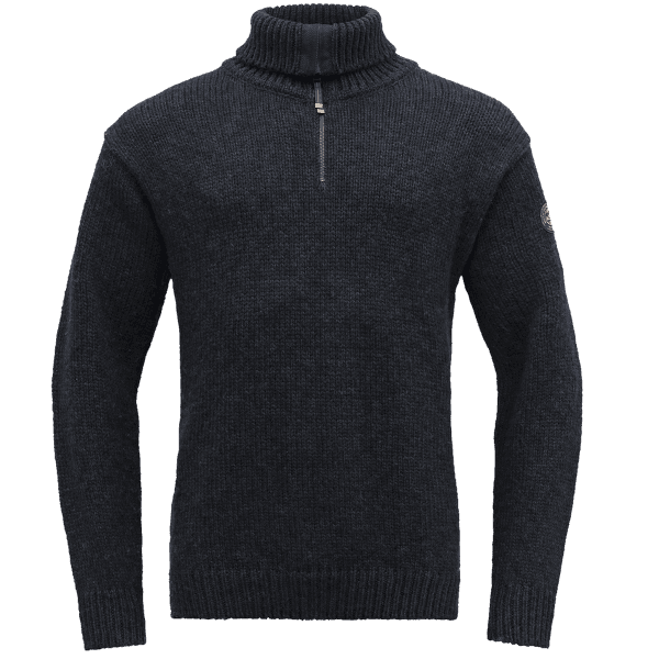 Pulóver (3/4 zapínanie) Devold Nansen Sweater Zip Neck Men 280A DARK BLUE MELANGE