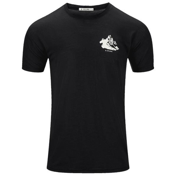 Tričko krátky rukáv Aclima LightWool Tee Mountain Men Jet Black