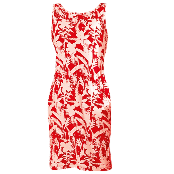 Šaty Columbia Chill River Printed Dress Poppy Red, Botaniflage Tonal 611