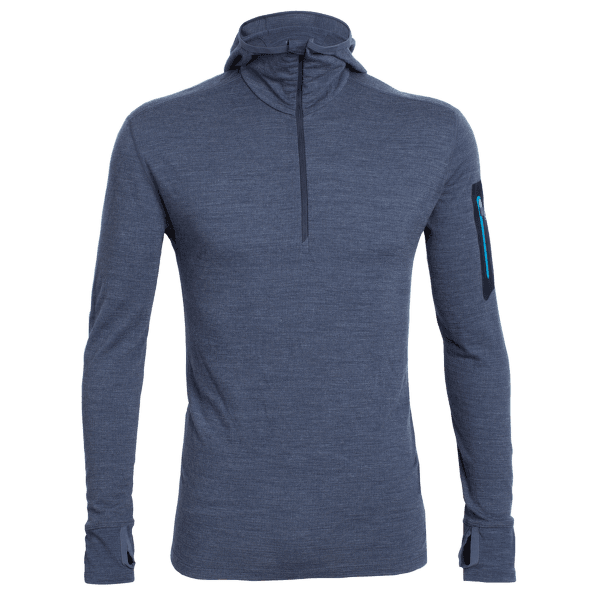 Tričko dlhý rukáv Icebreaker Compass LS Half Zip Hood Men (102225) Fanthom HTHR/Fanthom HTHR/Cyan