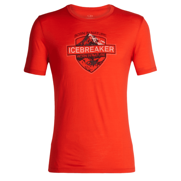 Tričko krátky rukáv Icebreaker Tech Lite SS Crewe Alpine Crest Men (104312) CHILI RED IBANS_1674