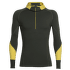 Mikina Icebreaker Winter Zone LS Half Zip Hood Men Kale/Sulfur/Sulfur
